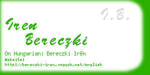 iren bereczki business card